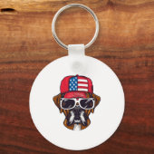 Boxer Dog USA Sleutelhanger (Voorkant)