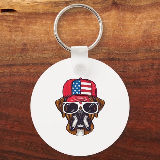 Boxer Dog USA Sleutelhanger (Voorkant)