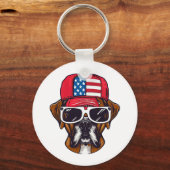 Boxer Dog USA Sleutelhanger (Voorkant)
