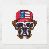 Boxer Dog USA Sparkling Wijnetiket (Enkel label)
