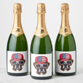 Boxer Dog USA Sparkling Wijnetiket (Flessen)