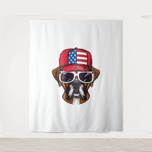 Boxer Dog USA Wandkleed (Voorkant)