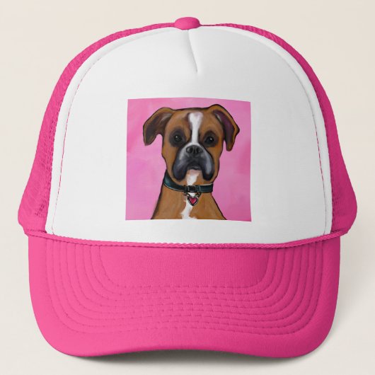 Boxer Dog Valentijn Trucker Pet (Voorkant)