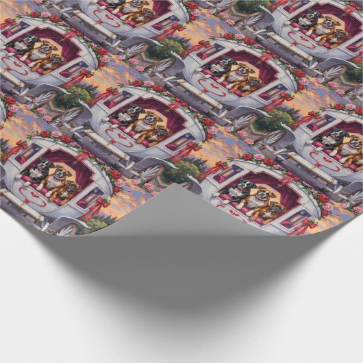 Boxer Dog Valentine's Day  Cadeaupapier (Hoek)