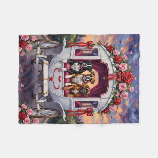 Boxer Dog Valentine's Day  Fleece Deken (Voorkant (Horizontaal))