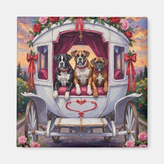 Boxer Dog Valentine's Day Magneet (Voorkant)