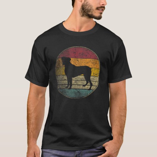 Boxer Dog  Verdrukte Retro Style Silhouett T-shirt (Voorkant)