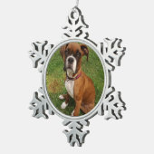 BOXER DOG-versiering Tin Sneeuwvlok Ornament (Rechts)
