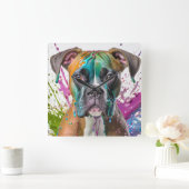 Boxer Dog Vierkante Klok (Huis)