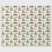 Boxer Dog, vogel en kerstboom Cadeaupapier (Vlak)