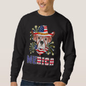Boxer Dog vs vlag Pet Fireworks Merica 4 juli Trui (Voorkant)