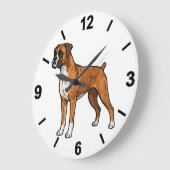 Boxer Dog Wall Clock Cute Pet Home Decor Grote Klok (Hoek)