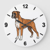 Boxer Dog Wall Clock Cute Pet Home Decor Grote Klok (Voorkant)