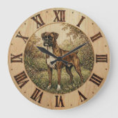 Boxer Dog Wall Clock - Playful Pet Decor  Grote Klok (Voorkant)