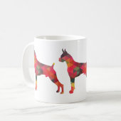 Boxer Dog Waterverf Geometric Pattern Silhouette Koffiemok (Voorkant links)
