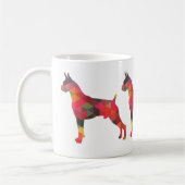 Boxer Dog Waterverf Geometric Pattern Silhouette Koffiemok (Links)