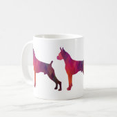 Boxer Dog Waterverf Geometric Pattern Silhouette Koffiemok (Voorkant links)