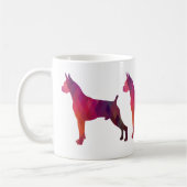 Boxer Dog Waterverf Geometric Pattern Silhouette Koffiemok (Links)