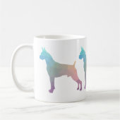 Boxer Dog Waterverf Geometric Pattern Silhouette Koffiemok (Links)