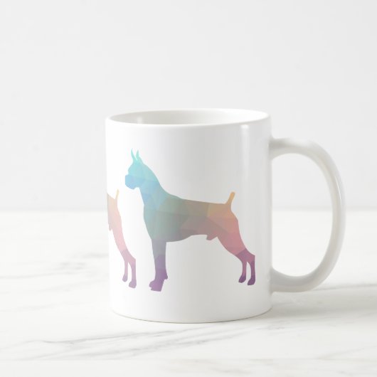 Boxer Dog Waterverf Geometric Pattern Silhouette Koffiemok (Rechts)