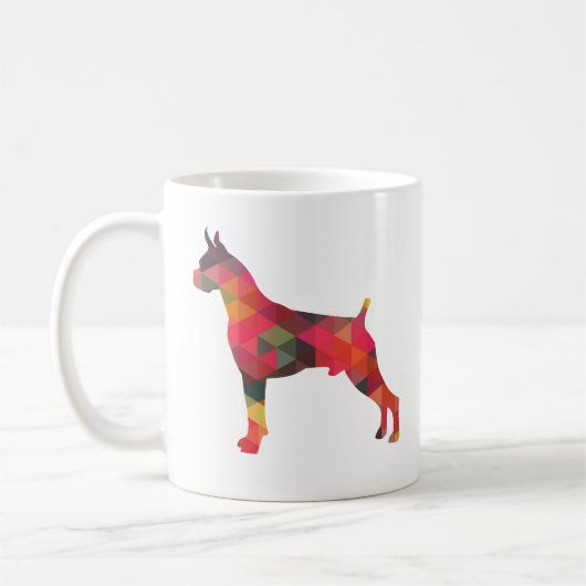 Boxer Dog Waterverf Geometric Pattern Silhouette Koffiemok (Links)