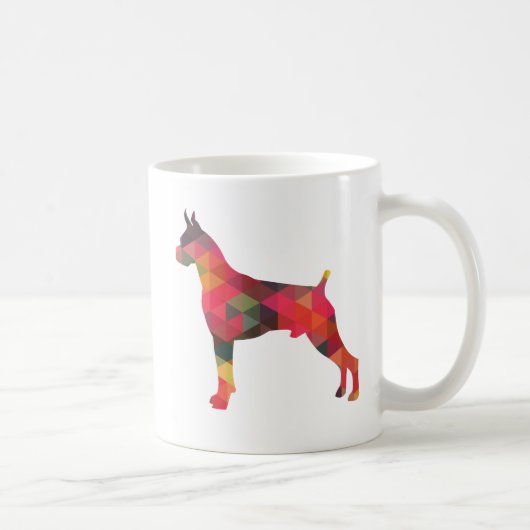 Boxer Dog Waterverf Geometric Pattern Silhouette Koffiemok (Rechts)
