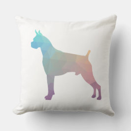 Boxer Dog Waterverf Geometric Pattern Silhouette Kussen