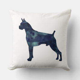 Boxer Dog Waterverf Geometric Pattern Silhouette Kussen