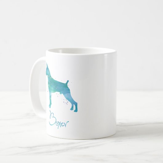 Boxer Dog Waterverf Koffiemok (Voorkant links)