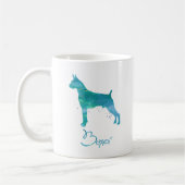Boxer Dog Waterverf Koffiemok (Links)