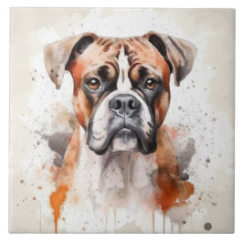 Boxer Dog Waterverf Pet Tegeltje