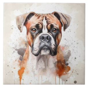 Boxer Dog Waterverf Pet Tegeltje