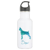 Boxer Dog Waterverf Waterfles (Voorkant)