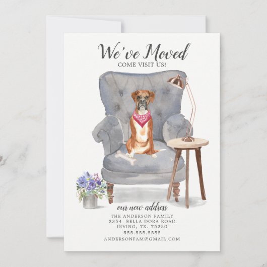 Boxer Dog We hebben de aanmaning verplaatst Aankondiging (Voorkant)