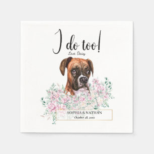 Boxer Dog Wedding Cocktail Napkins Servet