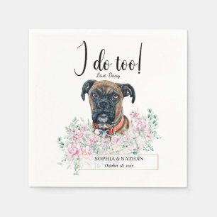 Boxer Dog Wedding Cocktail Napkins Servet