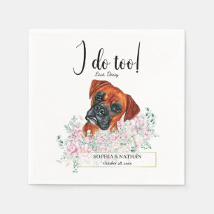 Boxer Dog Wedding Cocktail Napkins Servet