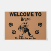 Boxer Dog Welcome Home Funny Personalized Custom Deurmat (Voorkant)