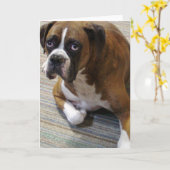 Boxer Dog Wenskaart Kaart (Gele Bloem)