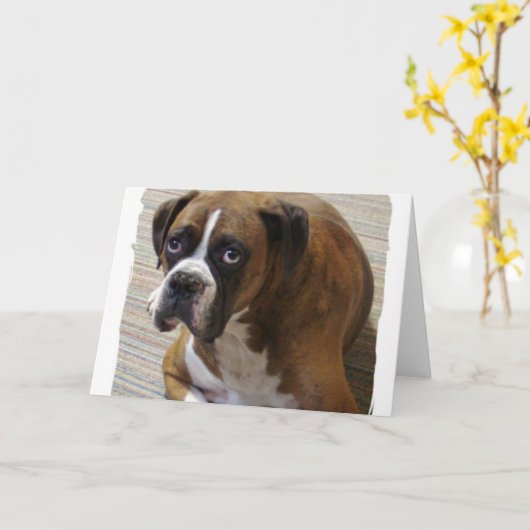Boxer Dog Wenskaart Kaart (Gele Bloem)