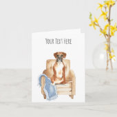 Boxer Dog - Wenskaart voor gepersonaliseerde tekst Kaart (Gele Bloem)