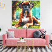 Boxer Dog 🐾Wiggle Butts & Tail Wags Canvas Afdruk (Insitu (Woonkamer))