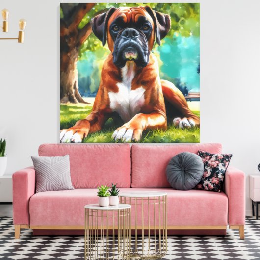 Boxer Dog 🐾Wiggle Butts & Tail Wags Canvas Afdruk (Insitu (Woonkamer))