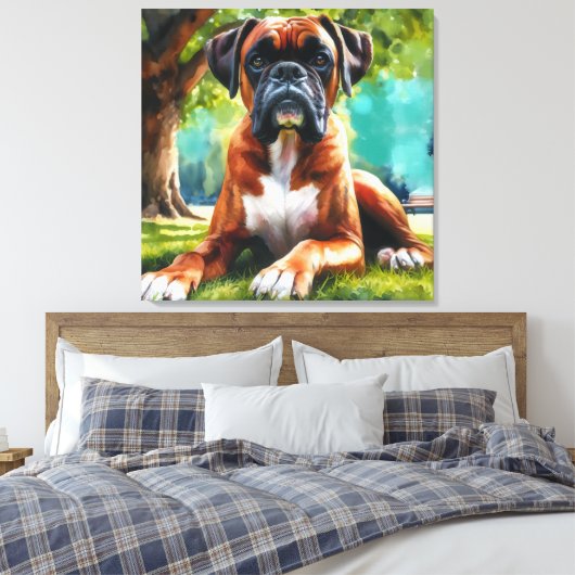 Boxer Dog 🐾Wiggle Butts & Tail Wags Canvas Afdruk (Insitu (Slaapkamer))