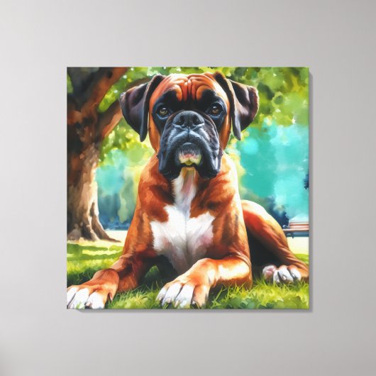 Boxer Dog 🐾Wiggle Butts & Tail Wags Canvas Afdruk (Voorkant)