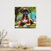Boxer Dog 🐾Wiggle Butts & Tail Wags Poster (Keuken)
