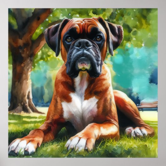 Boxer Dog 🐾Wiggle Butts & Tail Wags Poster (Voorkant)