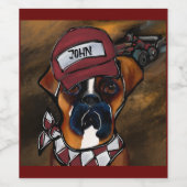 Boxer Dog Wijn Etiket (Enkel label)