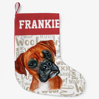 Boxer Dog Wof Print Kerststop Kleine Kerstsok