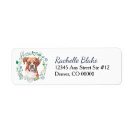 Boxer Dog Wreater Return Address Label